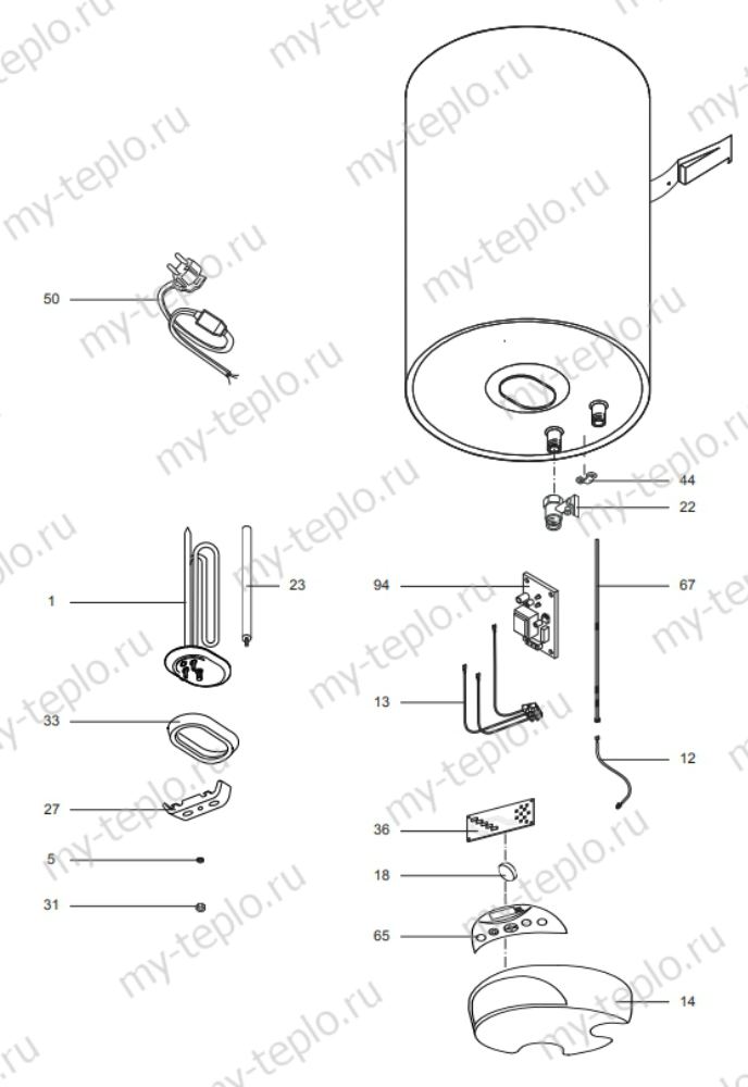 Запчасти Ariston ABS PLT PLUS PW 65 V SLIM купить в Каслях