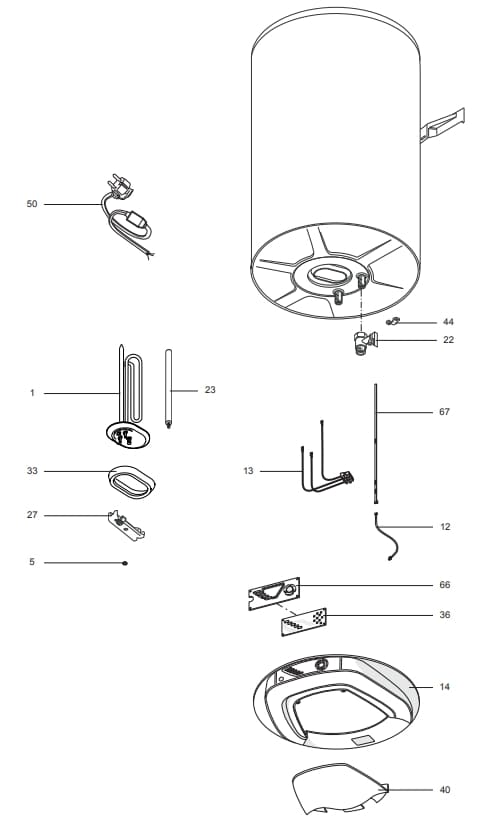 Запчасти Ariston ABS PLT PW 30 V SLIM купить в Каслях