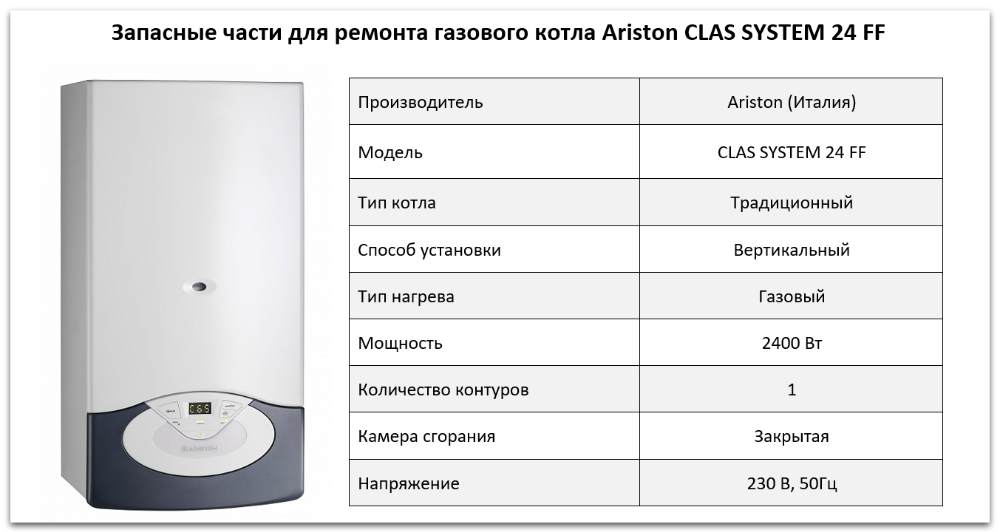 Купить запчасти Ariston CLAS SYSTEM 24 FF в Каслях