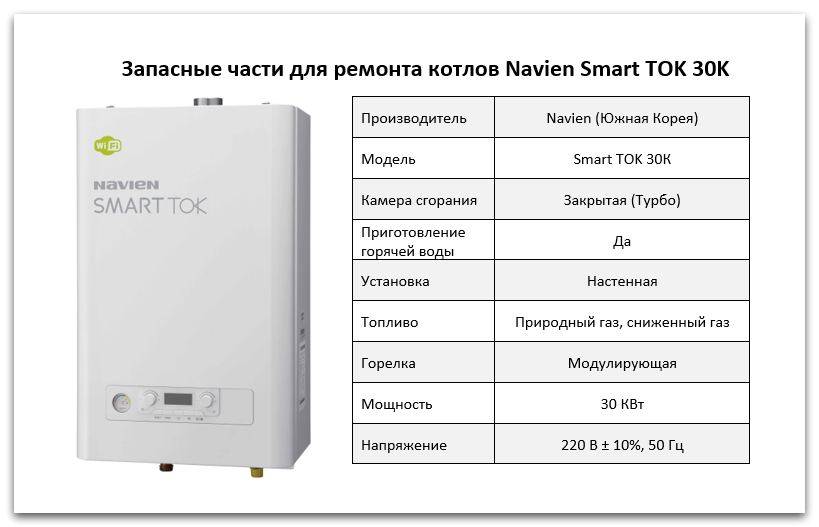 Купить запчасти для котлов Navien Smart TOK 30K в Каслях